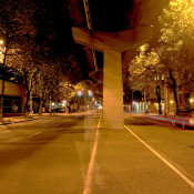 Seattle Monorail at Night with Ghost Nabil