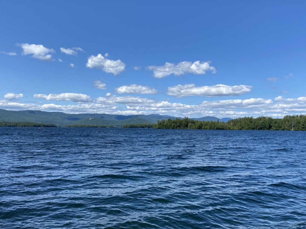 Squam Lake looking across the lake towards East and West Rattlesnake mountains.