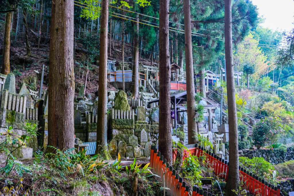 A terrace of small family shrines on Mt. Inari, Kyoto.