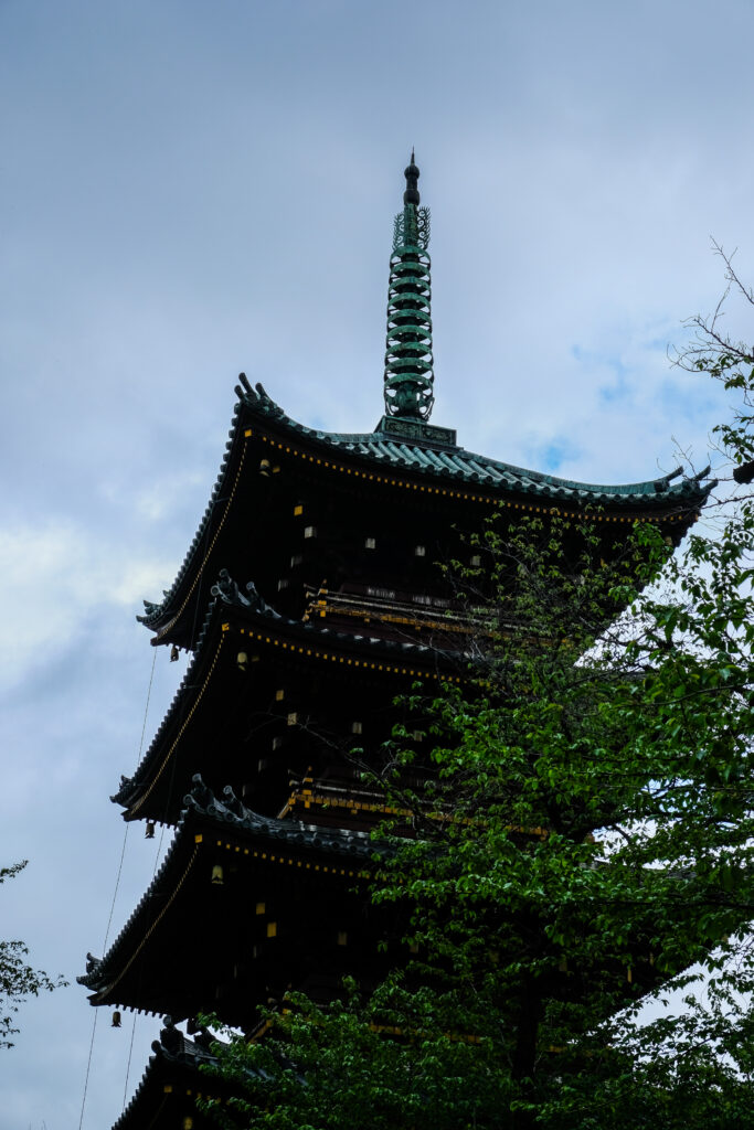 The Kyu-Kaneiji five-storied pagoda in Ueno Park.