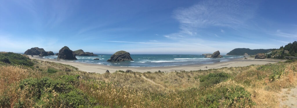 Panorama of the coast in Oregon